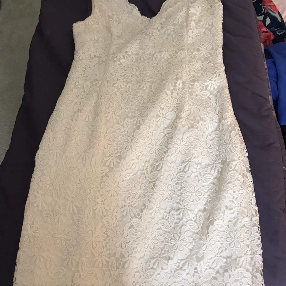 Above the knee white dress